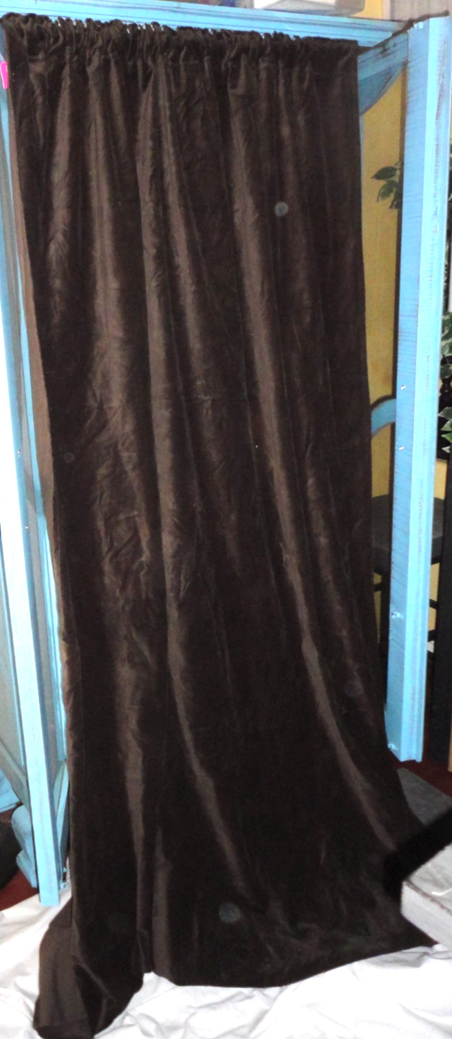 IKEA SANELA DARK BROWN MODERN VELVET (1) DRAPERY PANEL 52 X 112