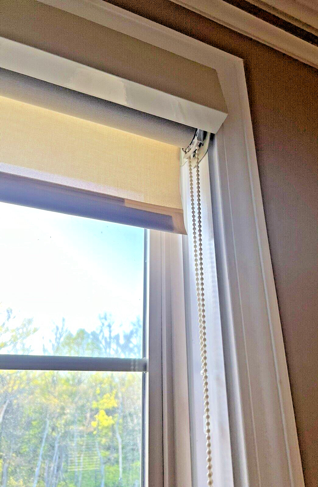 Bali Light Filtering 33×58 Inside Mount Roller Window Shade w/Bead Cord ~ Beige