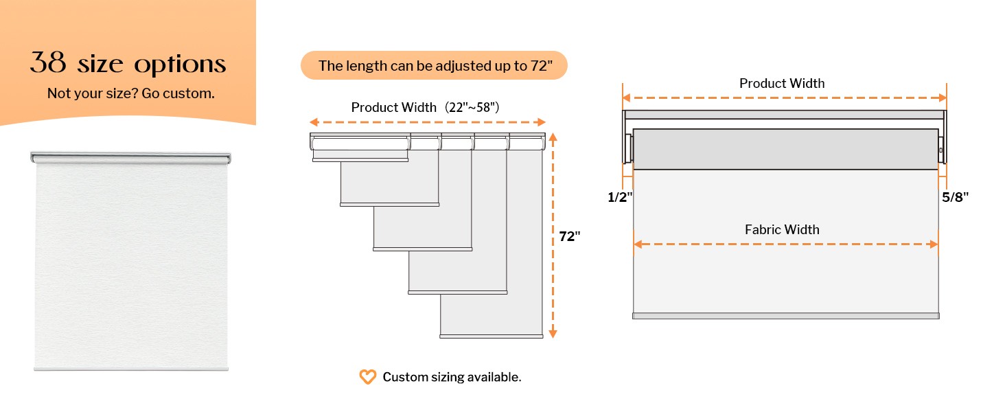 Motorized Blinds with Remote APP Control Light Filtering Roller Shades for