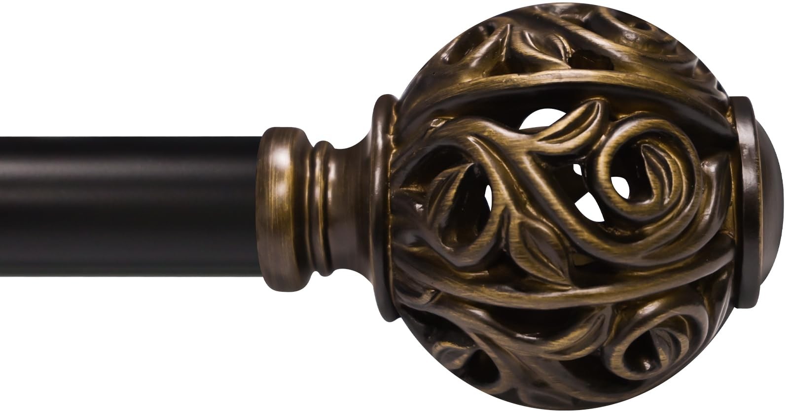 Equrroy 1 Inch Curtain Rod For Windows 66 To 120 Inches Heavy-Duty Adjustable