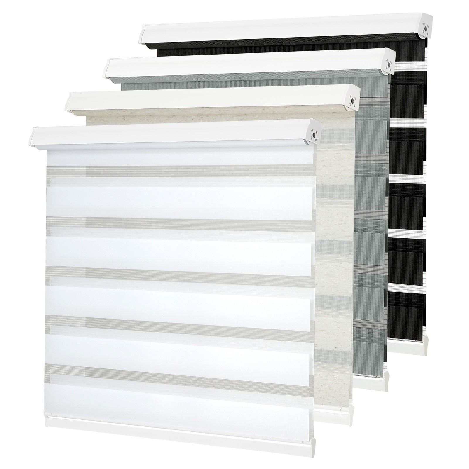 Horizontal Window Shade Blind Dual Zebra Roller Blinds Curtains,Easy to Install