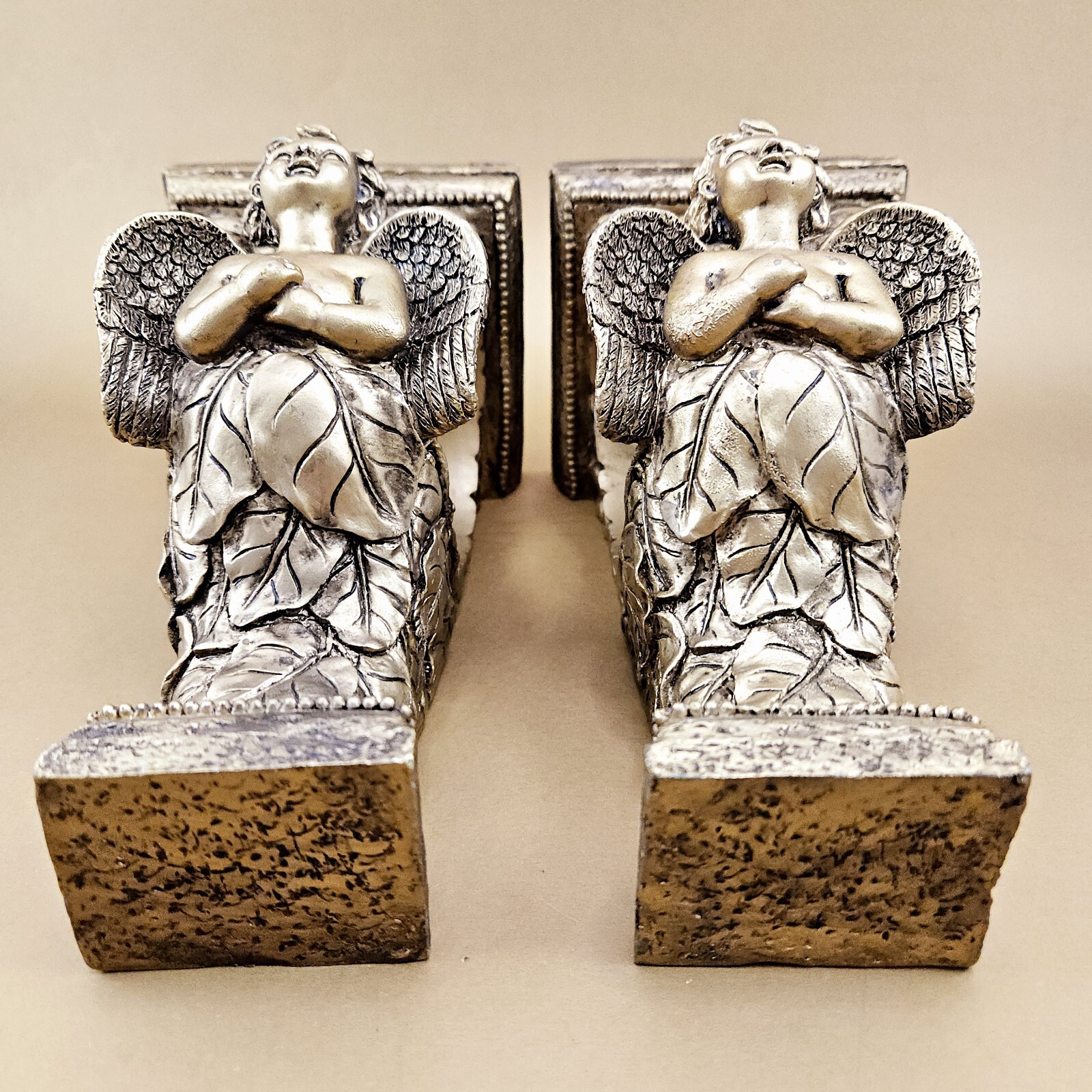 Cherub Curtain Rod Holders Gold Tone Gild Lot Of 2 Angels 2 3/4″ Opening Resin