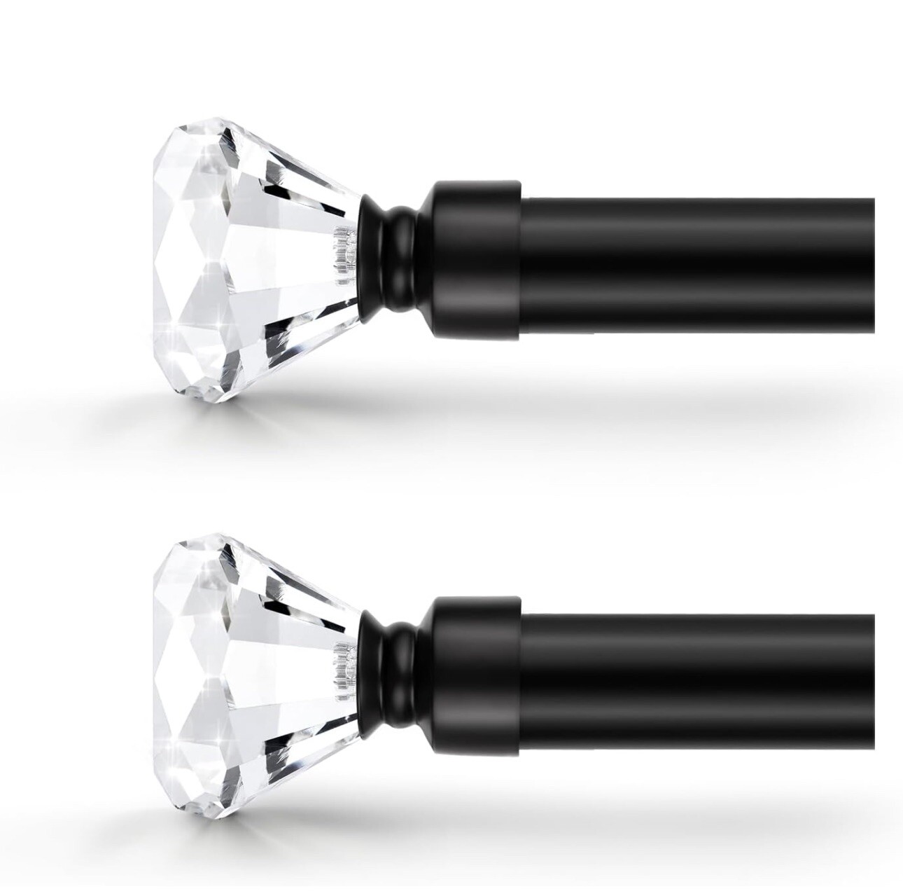 Orger 1 Inch Diamond Curtain Rod Telescoping for Windows from 30-54 Inches