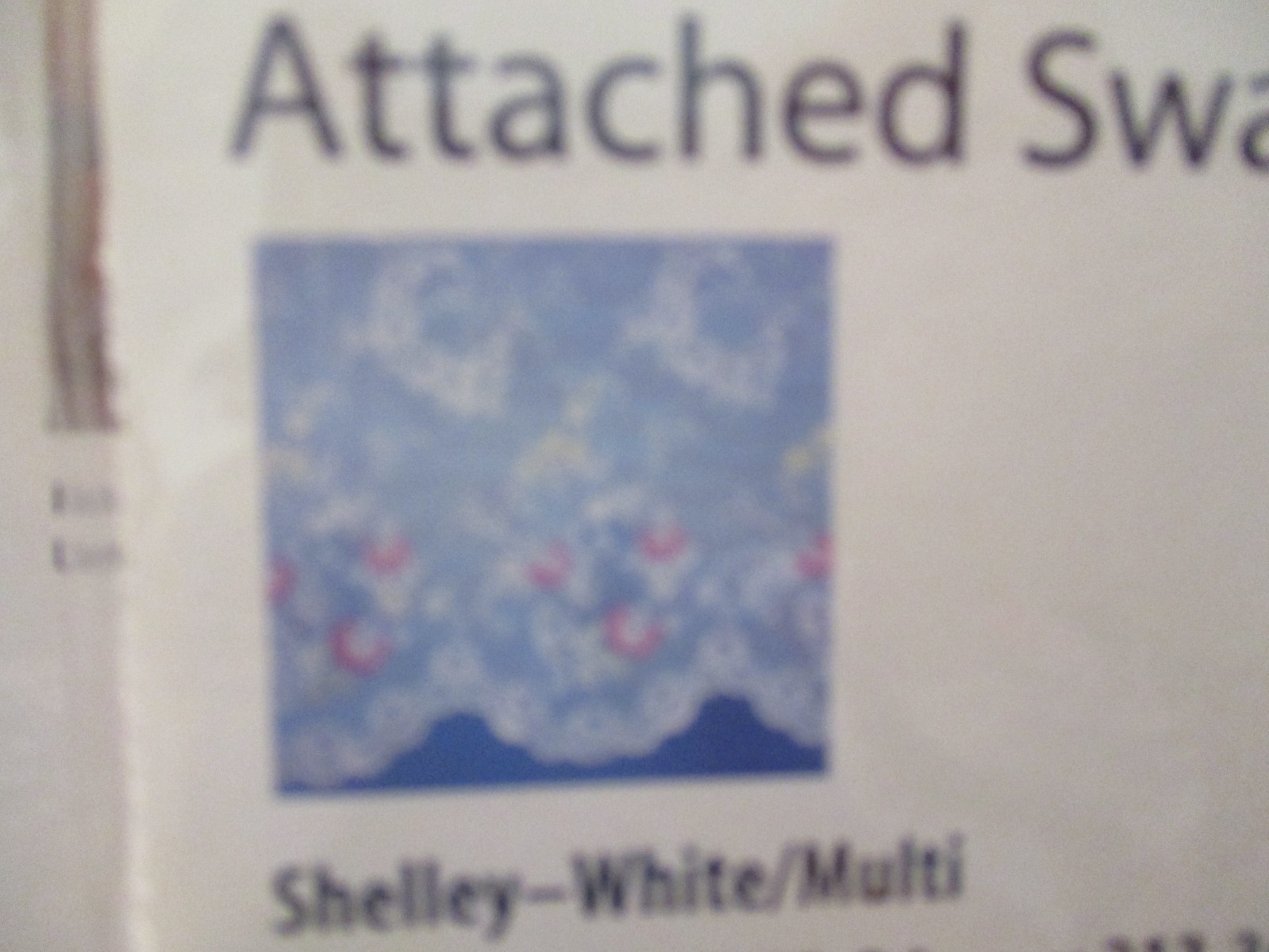 Mainstays~Lace Panel w/Attached Swag~4 Packages~Shelley White/Multi~Sealed