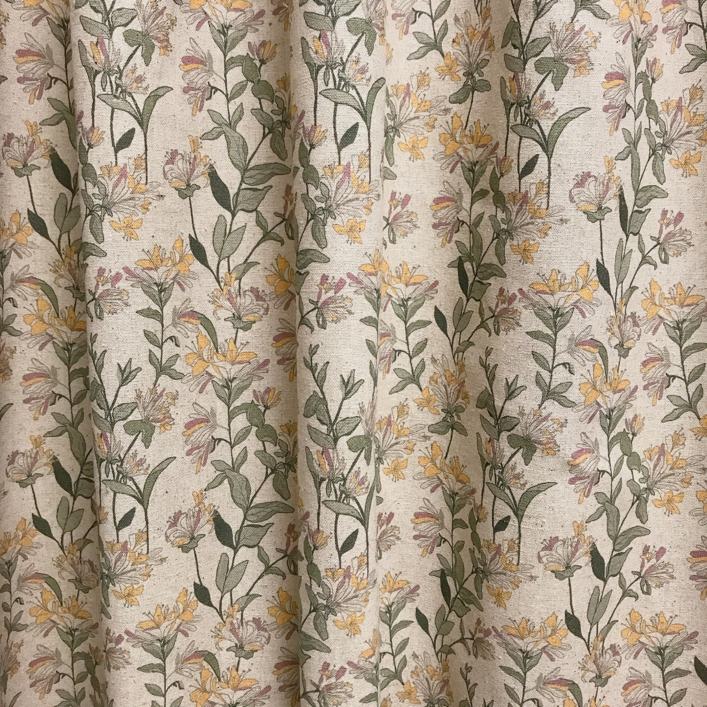 Handcrafted Botanical Curtains Linen Blend Custom Drapery Panels Made to Order