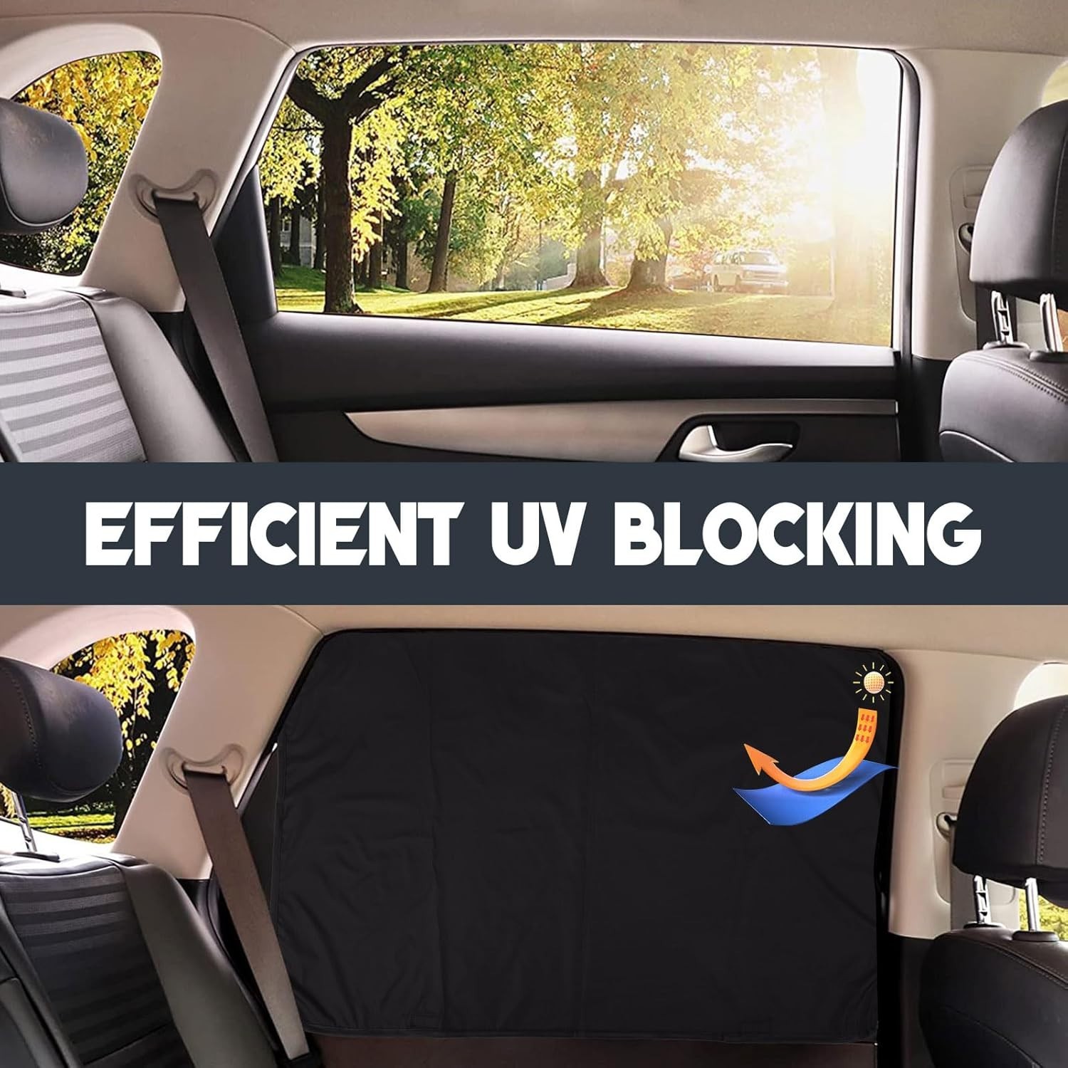 4 Pcs Black Silk Magnetic Car Window Curtains for Ultimate Privacy & Comfort