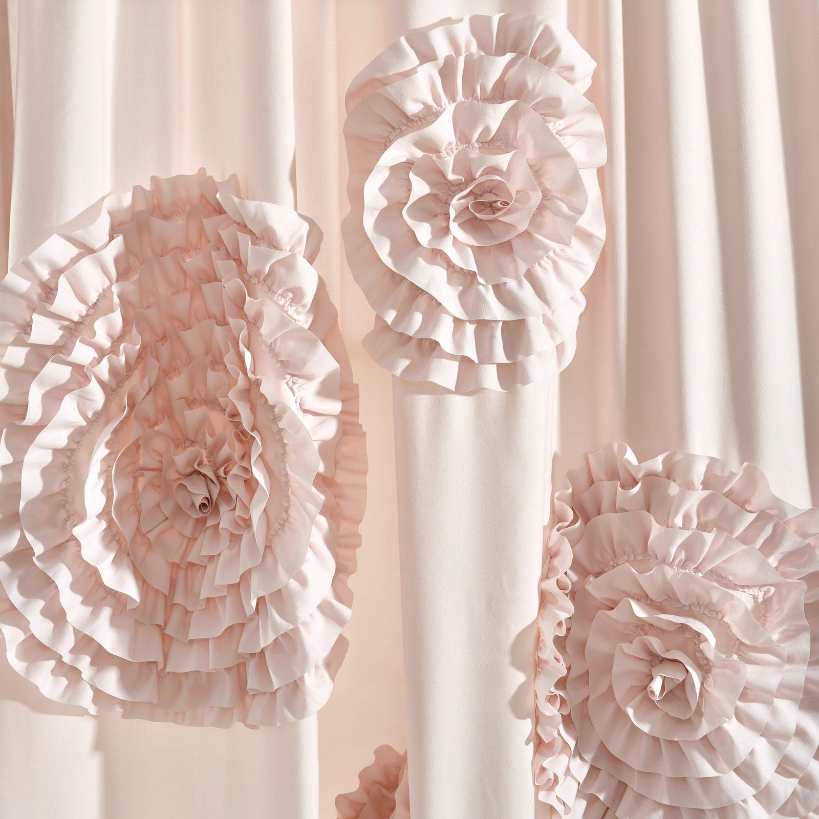 Serena Window Curtain, Single Panel, 137.2cm W x 160cm L, Blush – Ruffled …