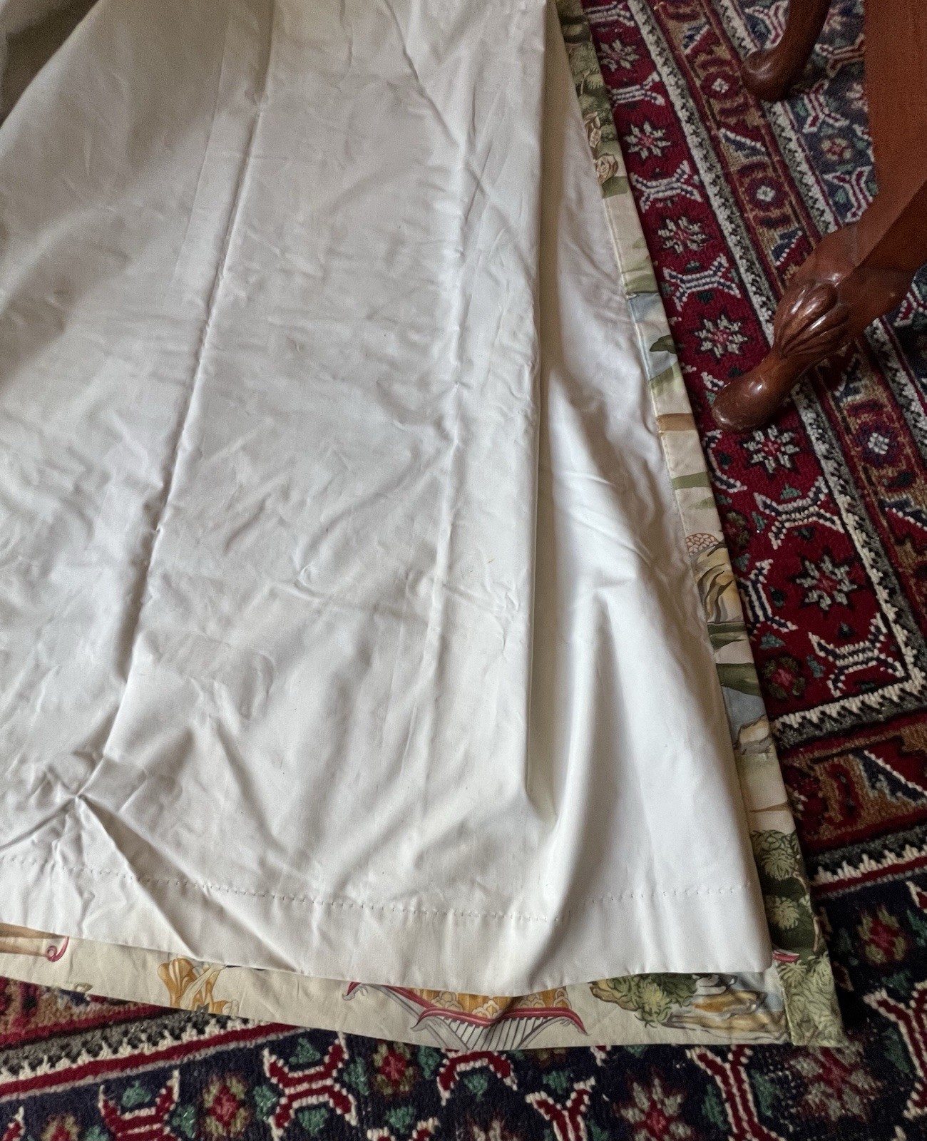 Custom triple pleat drapes Scalamandre Shanghai traditional chinoiserie