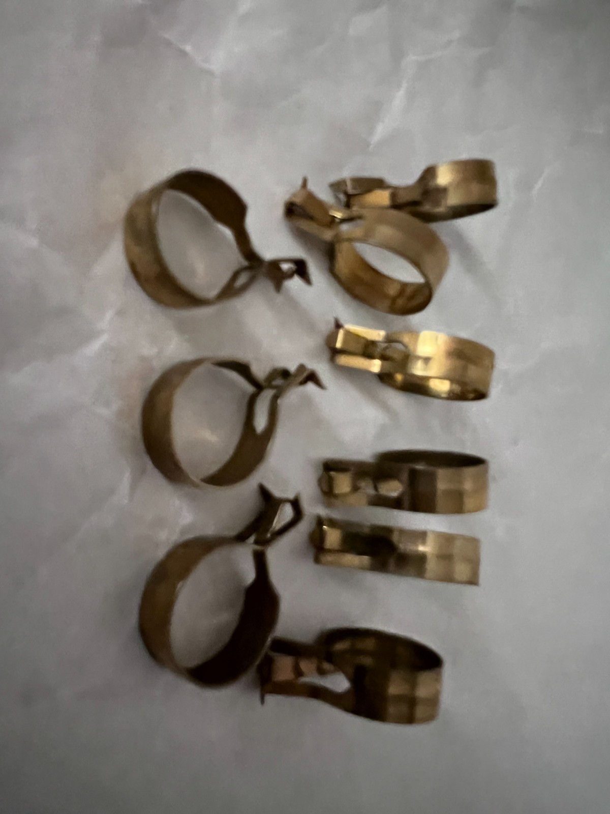Vintage Cafe Ring Curtain Clips Light Golden Brass Color Set of 9