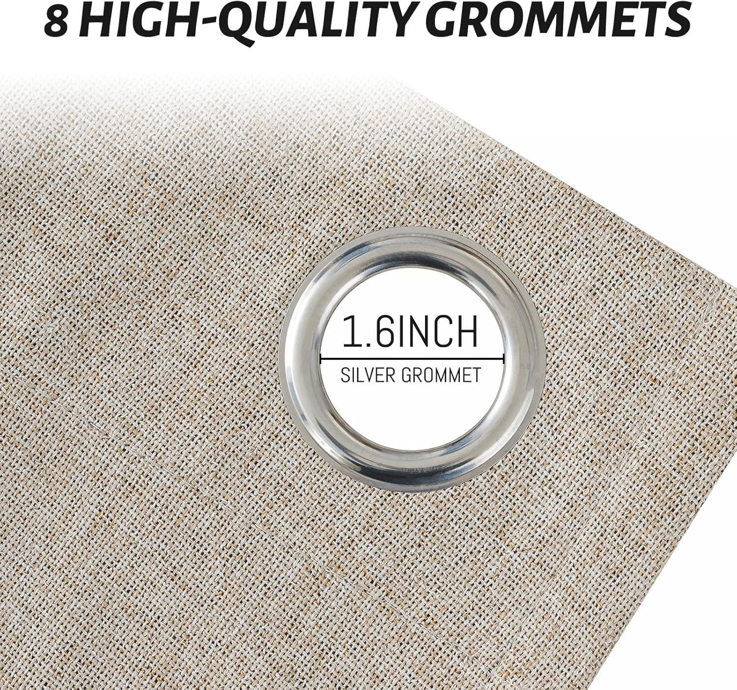 Natural Linen Thermal Blackout Curtains – 2 Panels, 84″ Long for Living Room