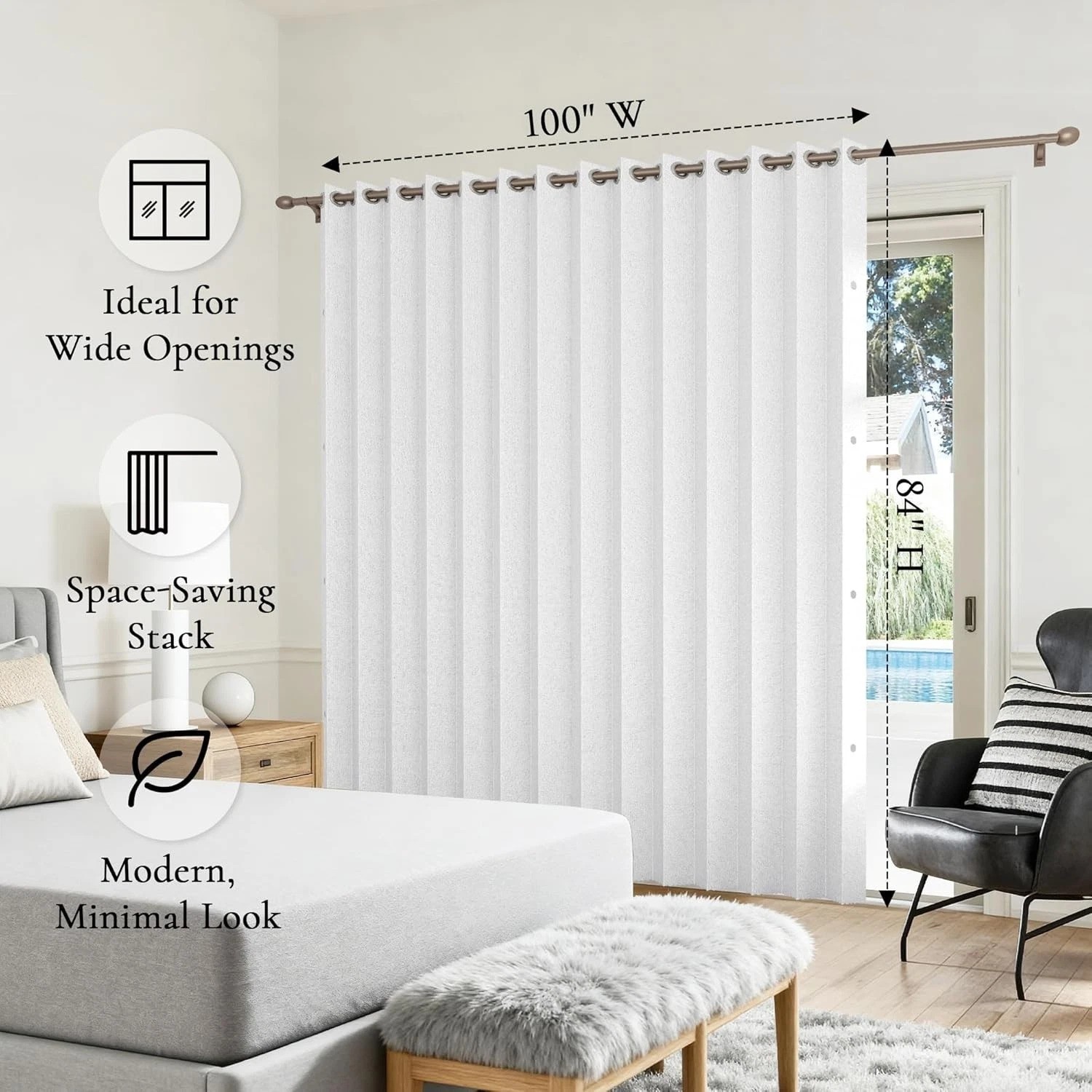 Fabric Vertical Shades & Blinds, 100% Blackout Door Shades, Window Shade, Ver…
