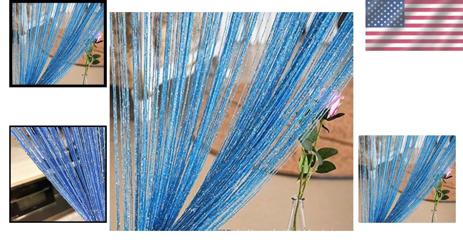 Hand Washable Sky Blue18 String Curtain – Elegant and Functional Home Decor