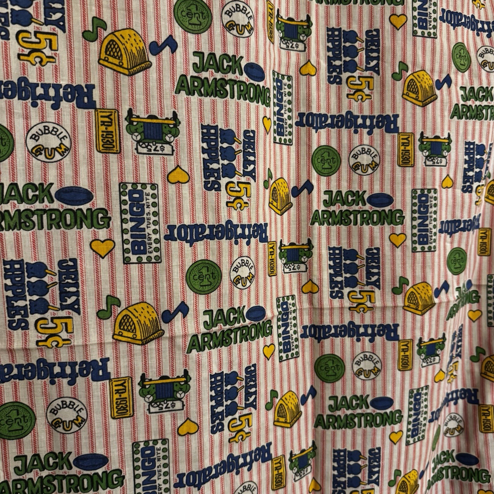 Vintage Jack Armstrong FrenchDoor Curtains 60×20.5 RetroNovelty Panels Set of 2