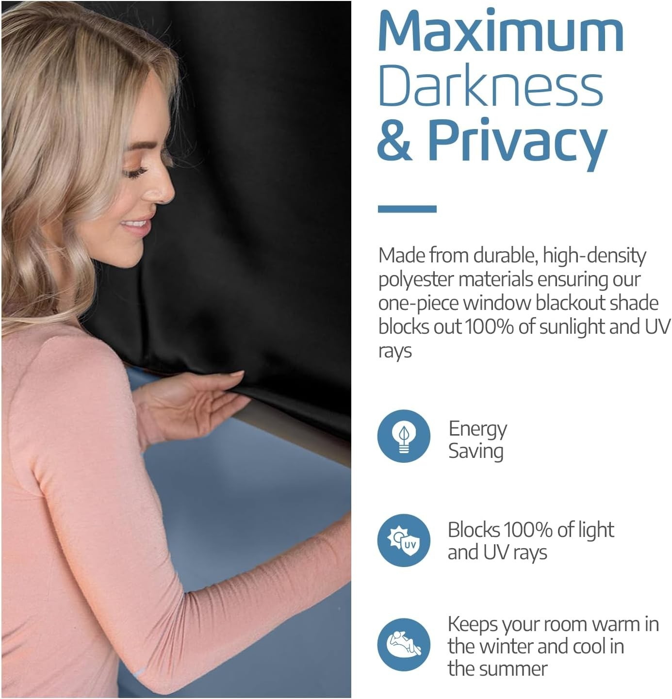 Portable Blackout Curtain with Suction Cups – Easy Install Shade No Tools Re…