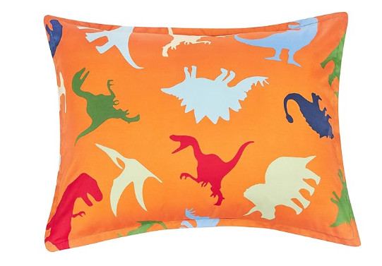 Dinosaur Squad Soft Microfiber 3-Piece Orange Multicolor Twin Sheet Set Only