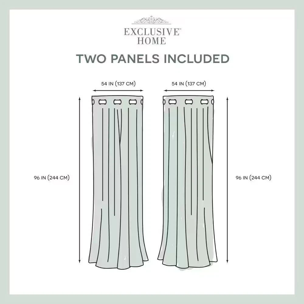 Loha Cafe Solid Light Filtering Grommet Top Curtain, 54 In. W X 96 In. L