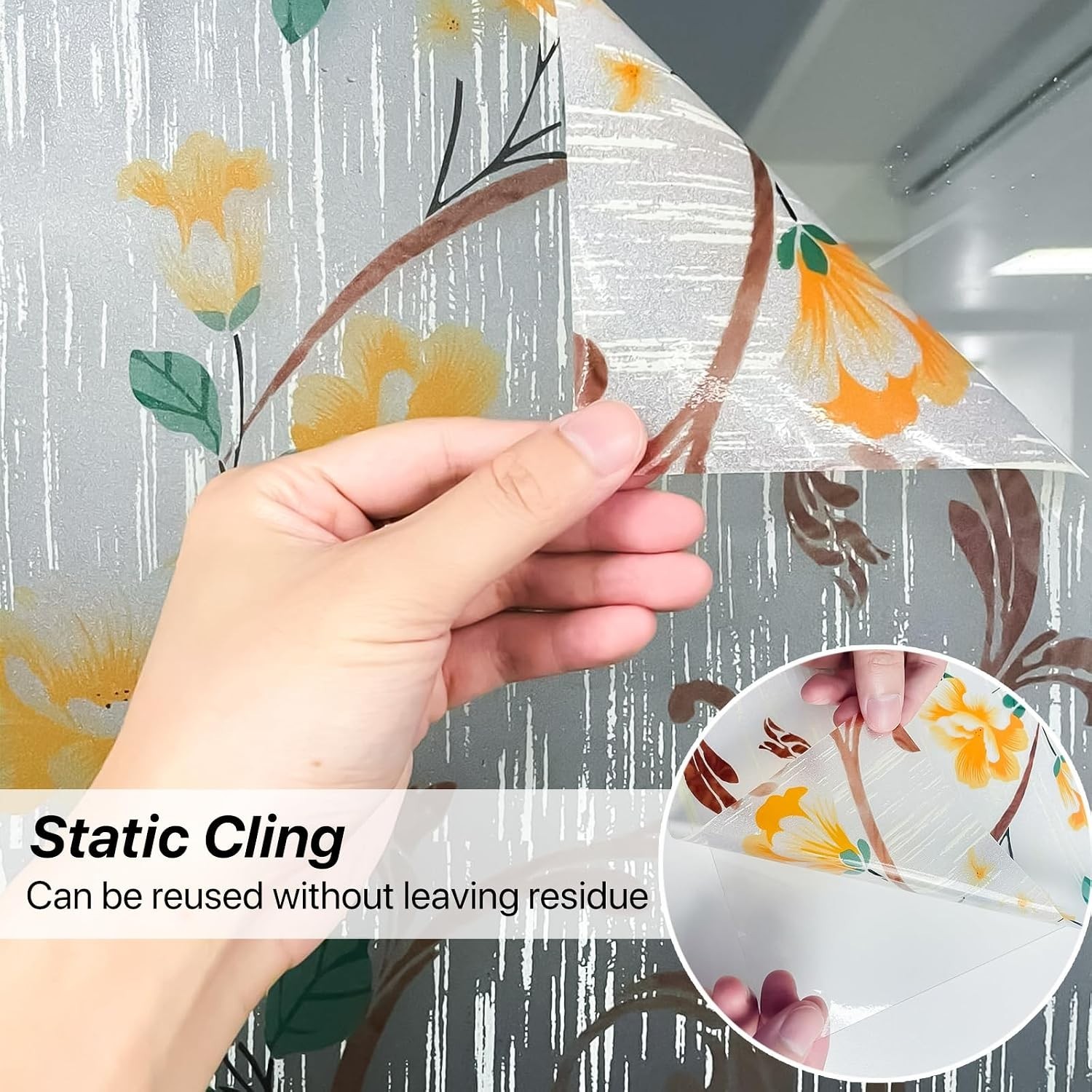 Stained Glass Window Privacy Film – UV Blocking & Easy Installation Kit