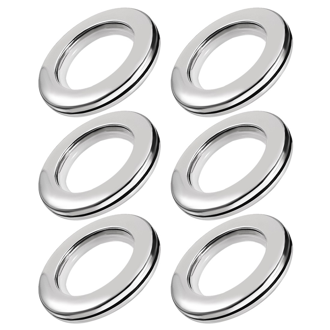 Curtain Grommets Plastic 1.5″ Inner Dia Drapery Eyelet Rings Silver Tone 6pcs