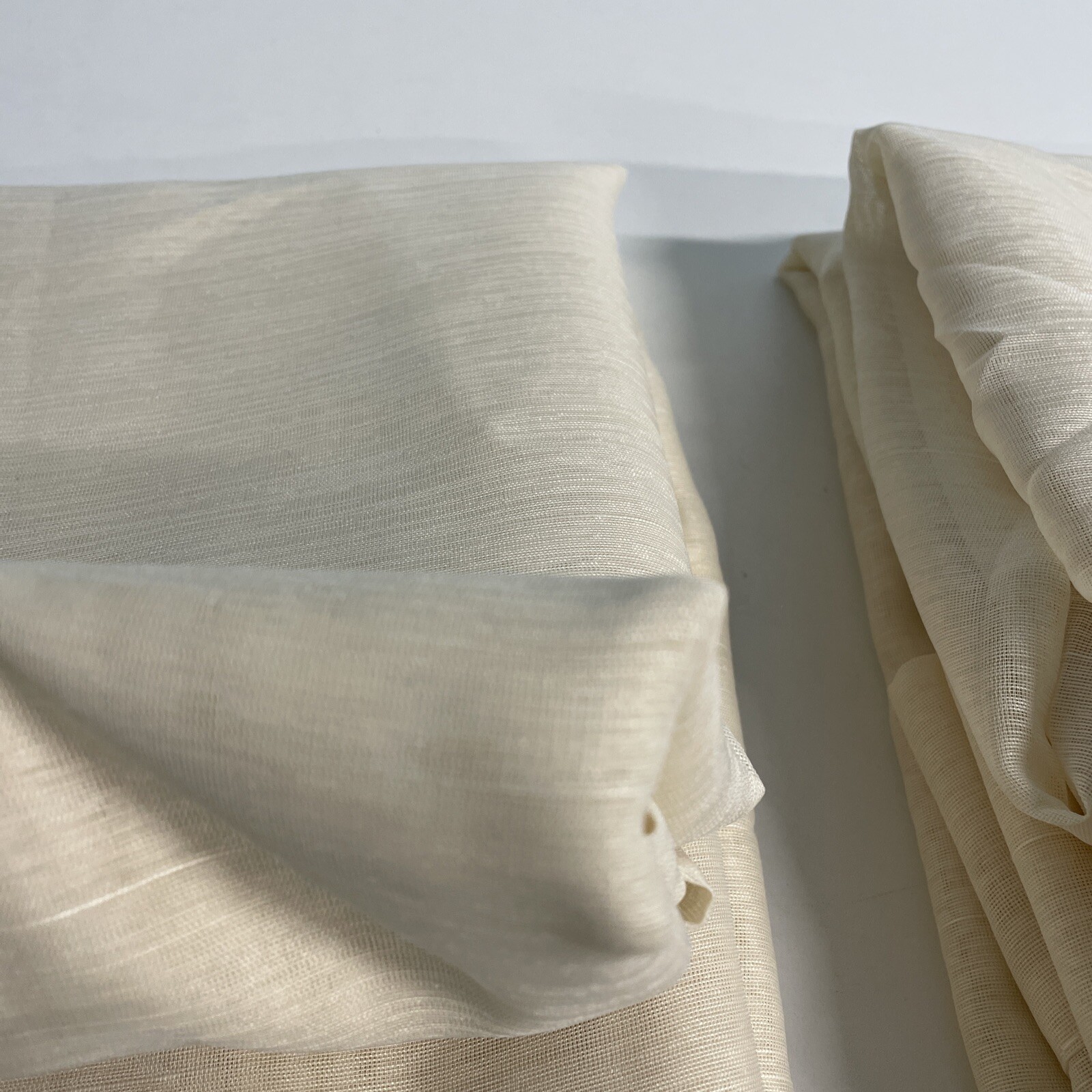 52×108 Sheer Window Curtain Panels (Set of 2) Ivory NEW FMFunctex Polyester 2-Pa