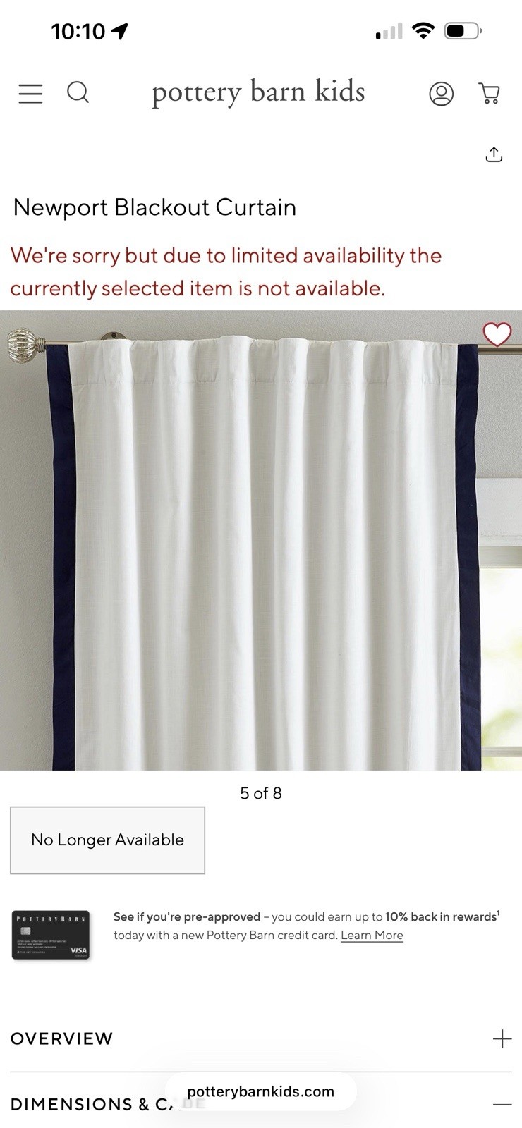 Pottery Barn Kids 2 Newport Blackout Panels 44×63