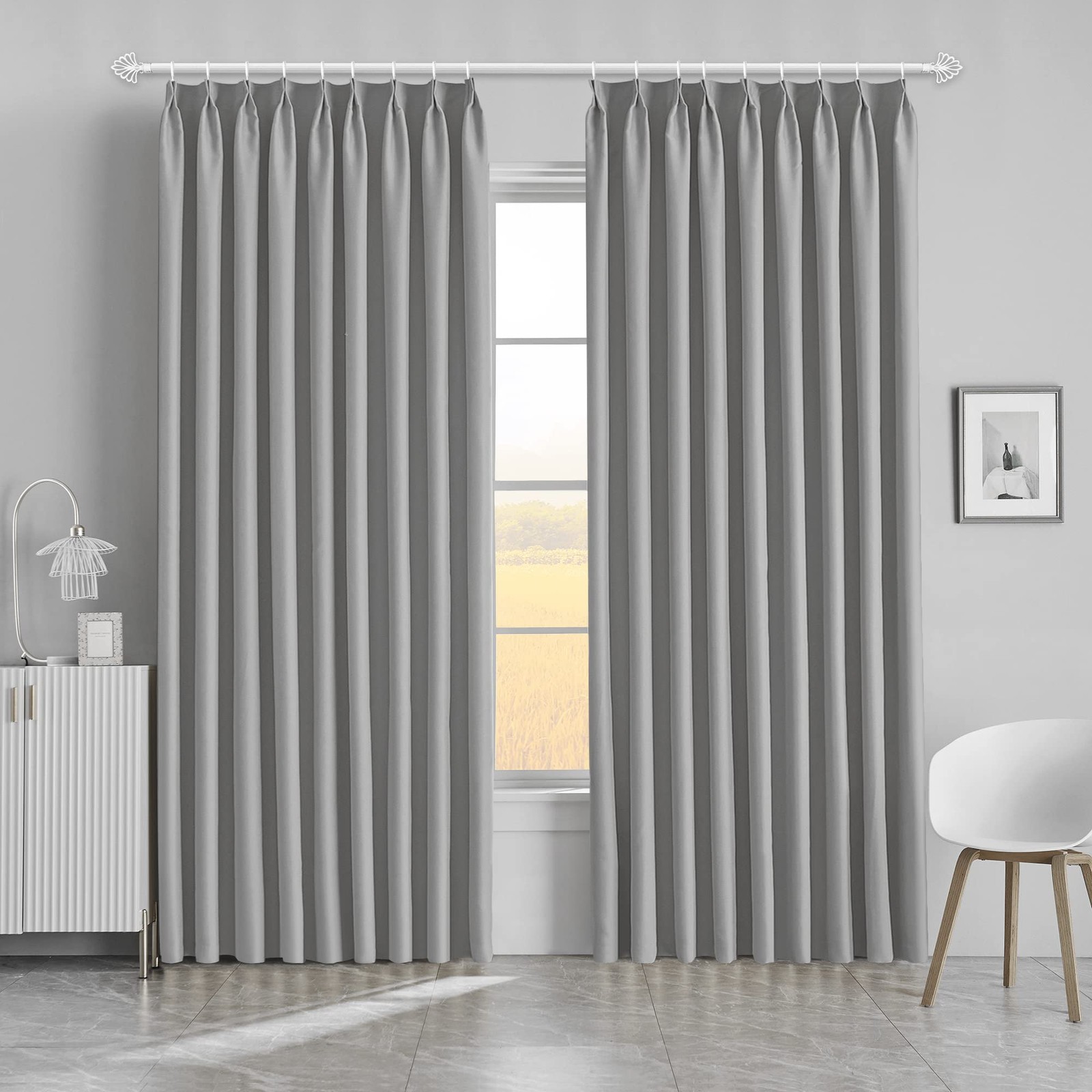 Pinch Pleated Curtain 54W x 120L Inches Indoor Ourdoor Extra Long Window Trea…