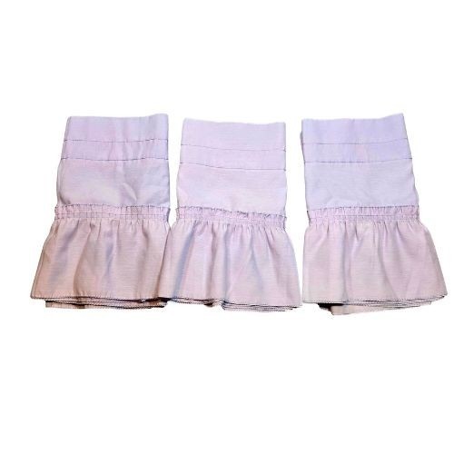Vintage Lavender Ruffled Window Valances Set of 3 Pastel Purple Cottagecore USA