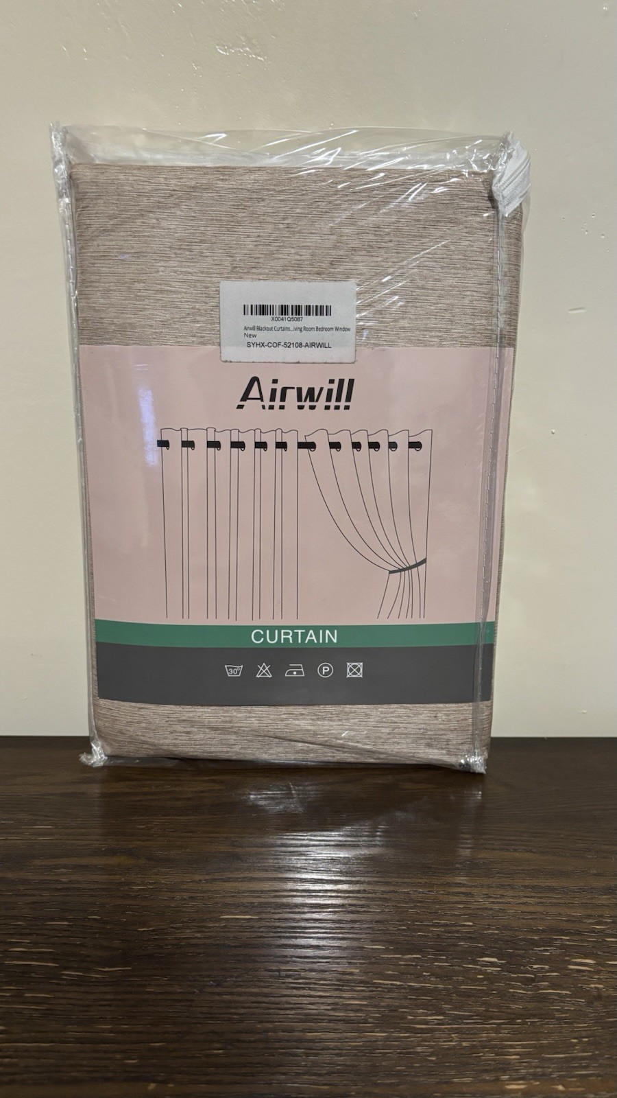 Airwill Blackout Curtain Grommet Beige 52”x108” Bedroom Solid Machine Wash