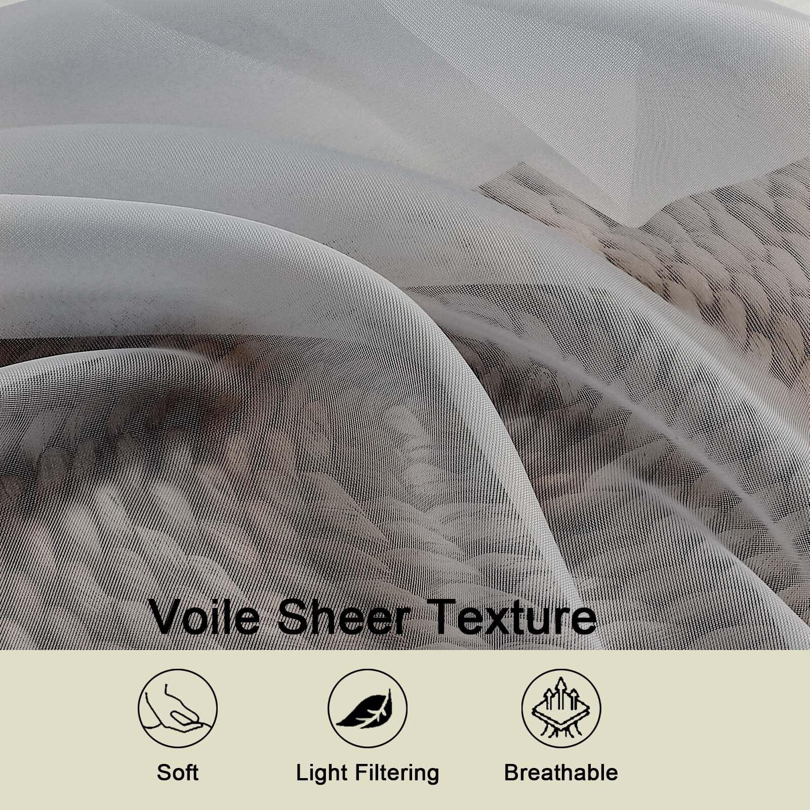 Light Grey Sheer Curtains 84 Inches Long 2 Panels, Soft Light Filtering Curta…