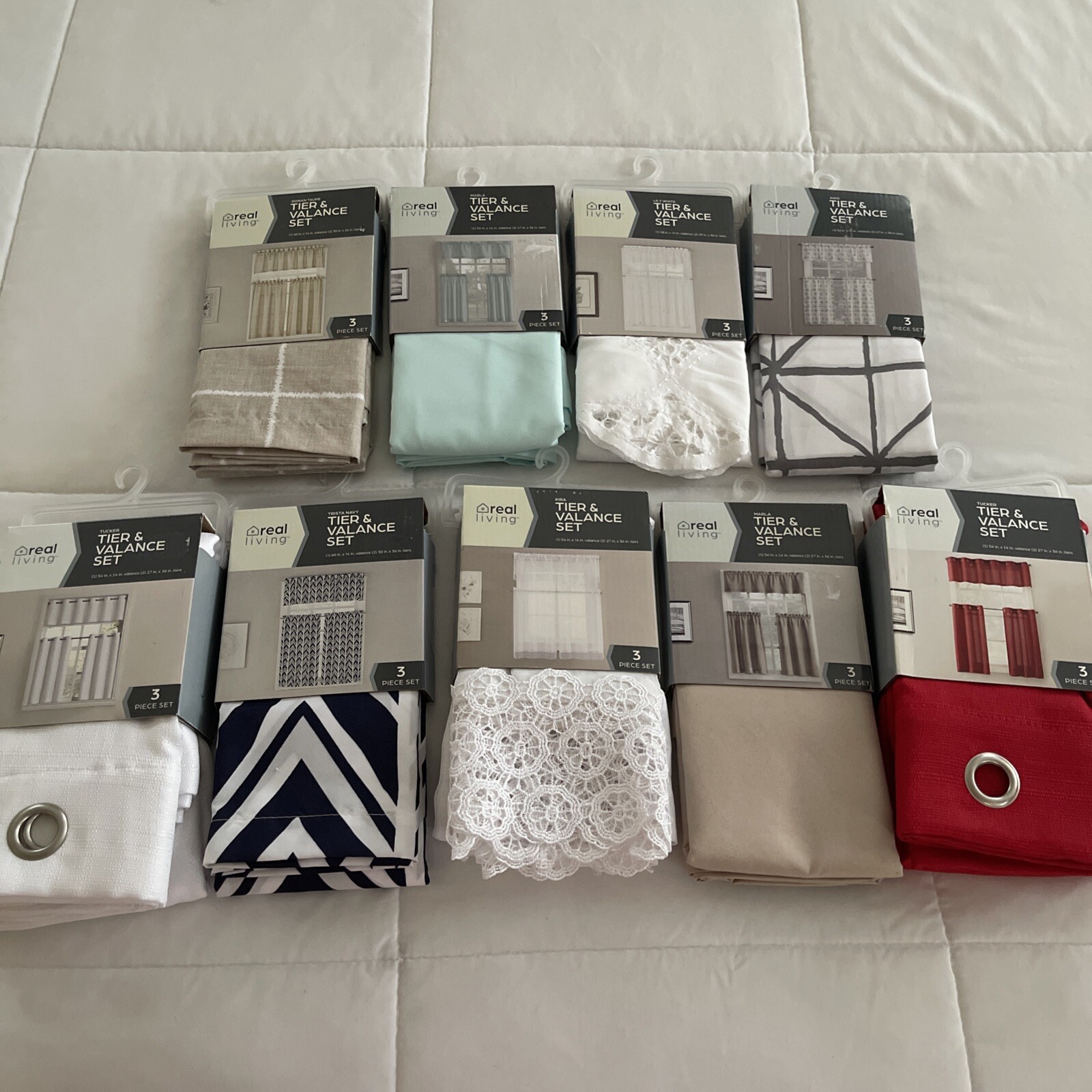 Real Living Tier & Valance Set / Varieties Of Different Colors & Design You Pick