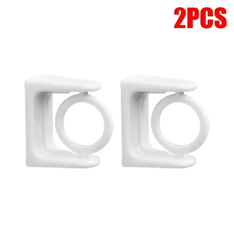 Punch-Free Curtain Rod Holder Bathroom Clamp Hooks Self Adhesive Clothes Rail Br