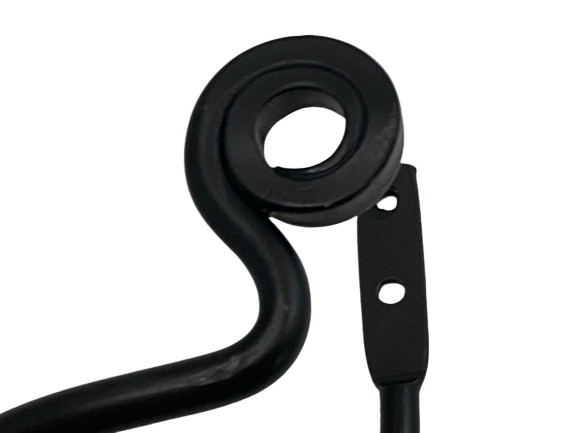 CURTAIN TIE BACKS – 2 Solid Wrought Iron Amish Hand Forged Scroll Holdback Hooks