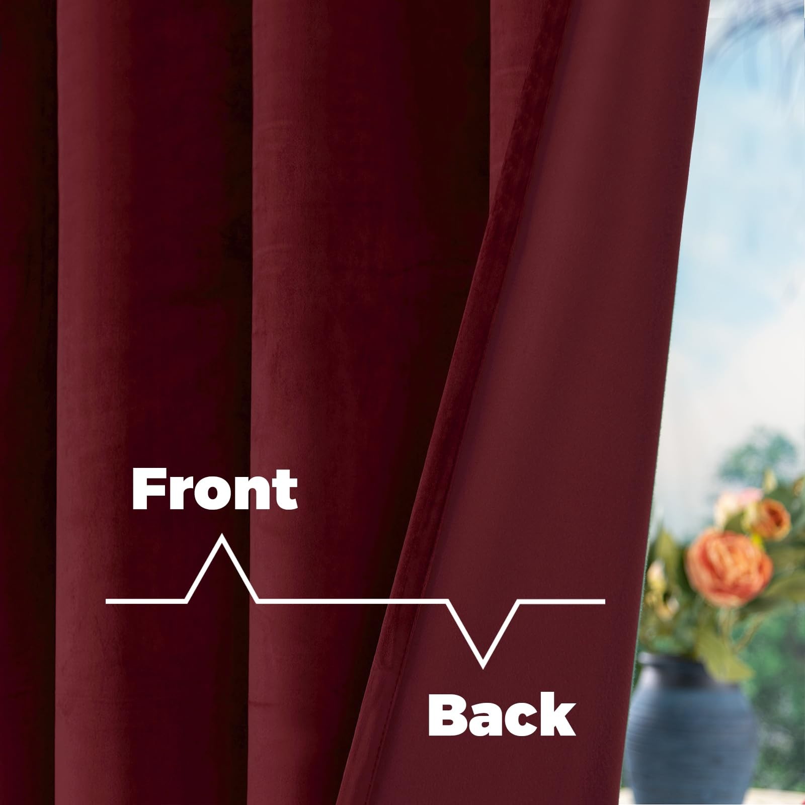 BGment Red Velvet Curtains 84 Inch for Bedroom, Thick Thermal Insulated Black…