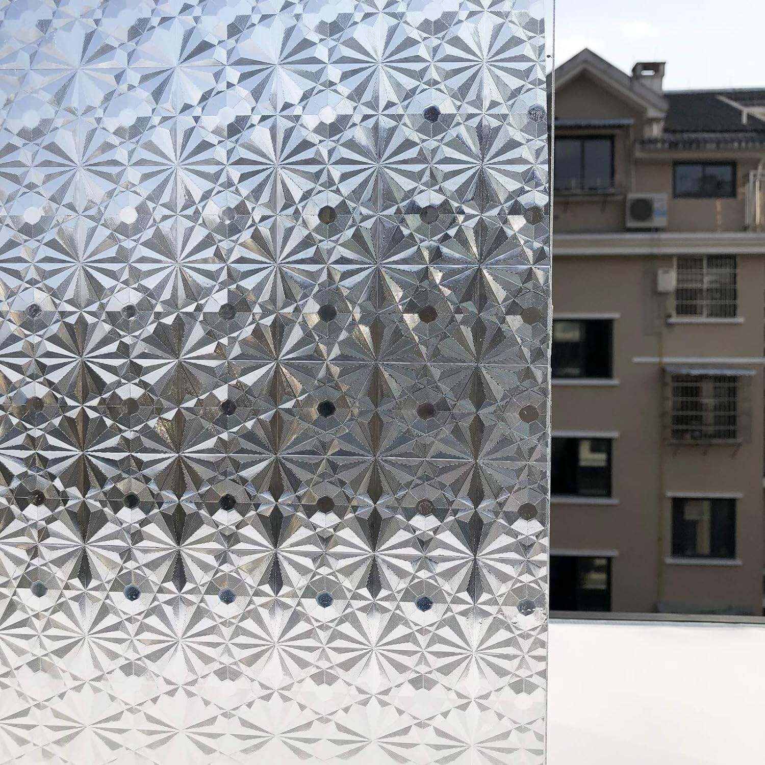 Window Privacy 3D Film Retro Glass Anti-UV Static Adsorption 17.5 in x 78.7 in
