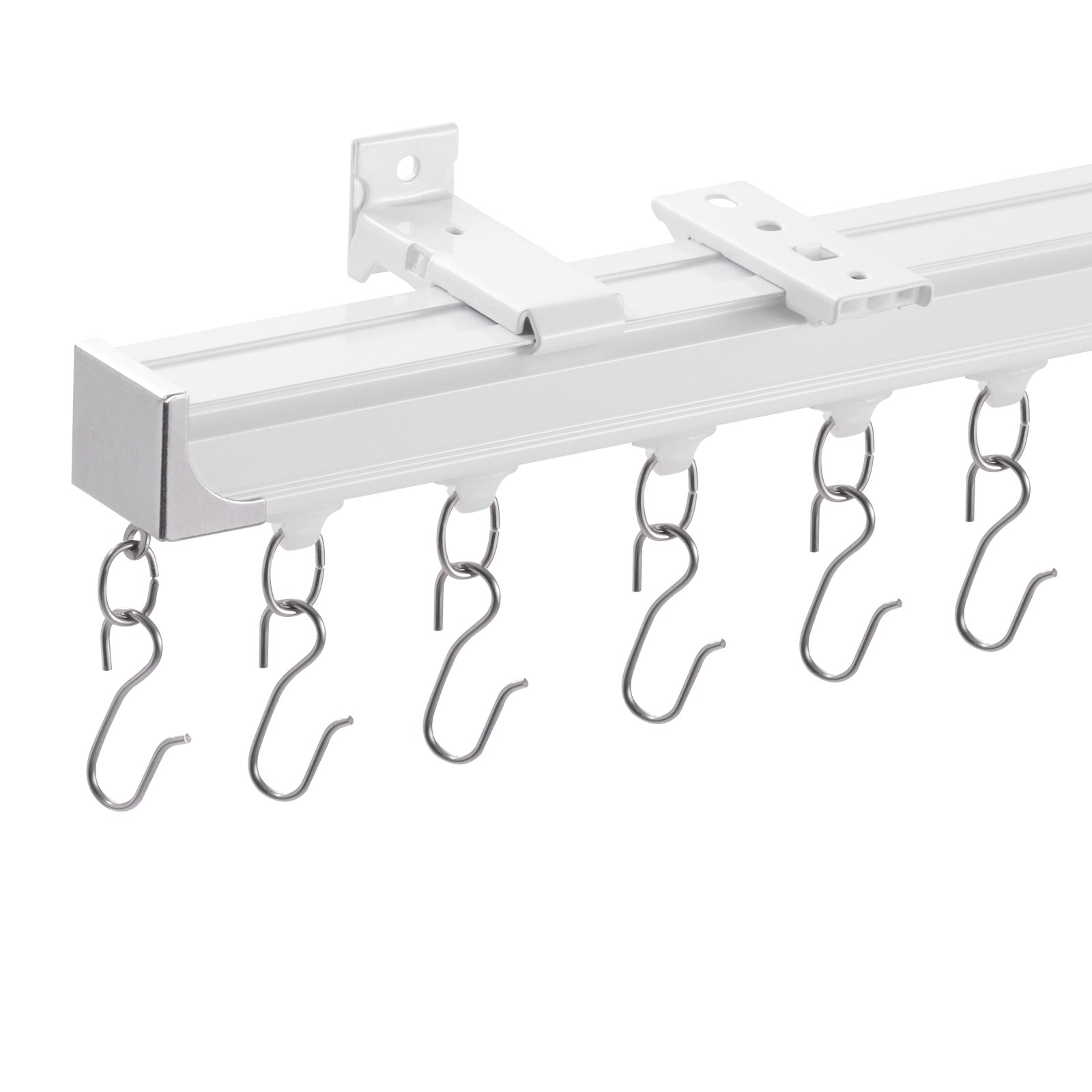 VEVOR Ceiling Curtain Track Set 17.7 FT/5.4 Meter Room Divider with Hooks White