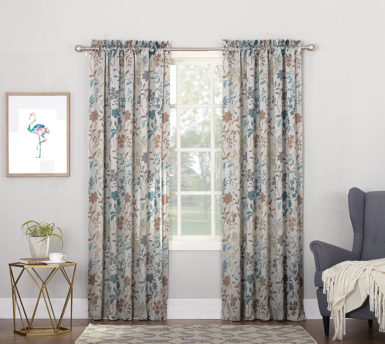 Cortinas Para Sala ahorro de energia panel de cornisa Estampado floral