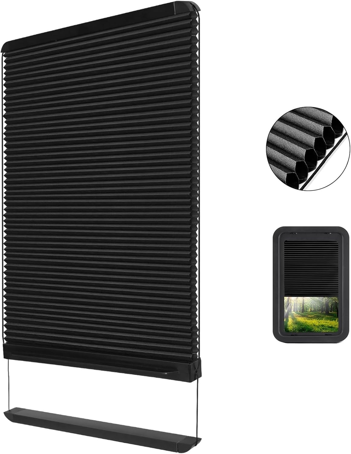 Thin Shade Ready RV Entry Door Window Lippert Prepped 12”x21” Pleated Blinds