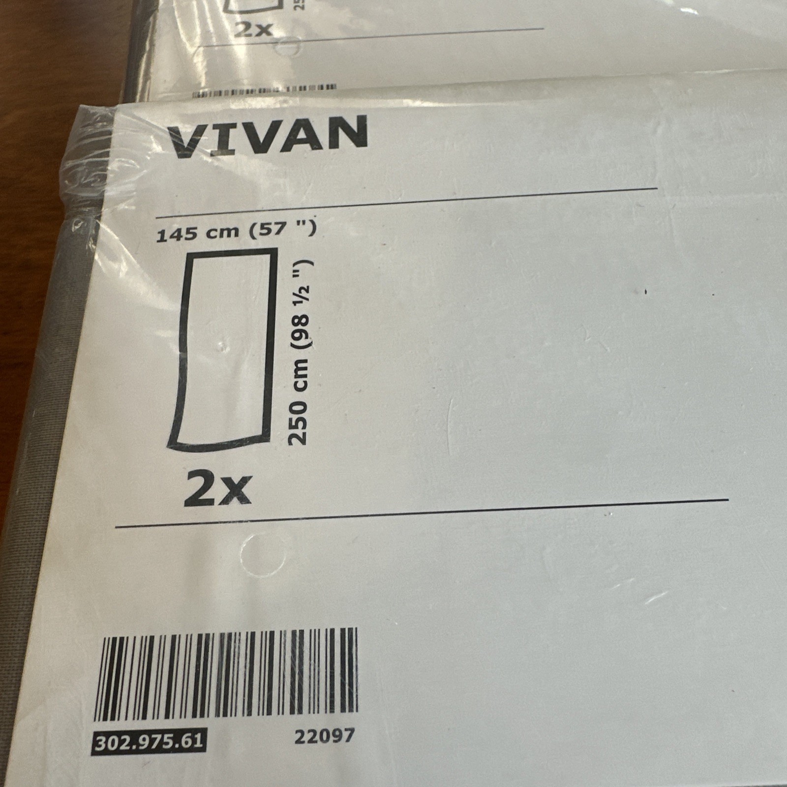 2 Packs Ikea Vivan Gray Curtains 4 Panels 98.5″x57″ NEW In Packaging