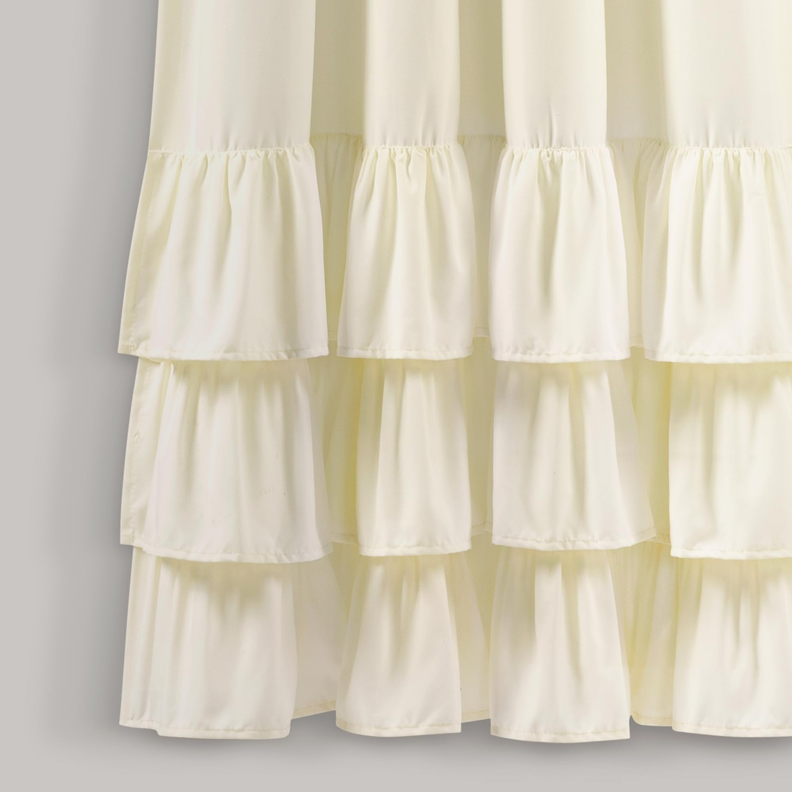 Allison Ruffle Light Filtering Window Curtain Panels Pair 40″ W x 63″ L Ivory…