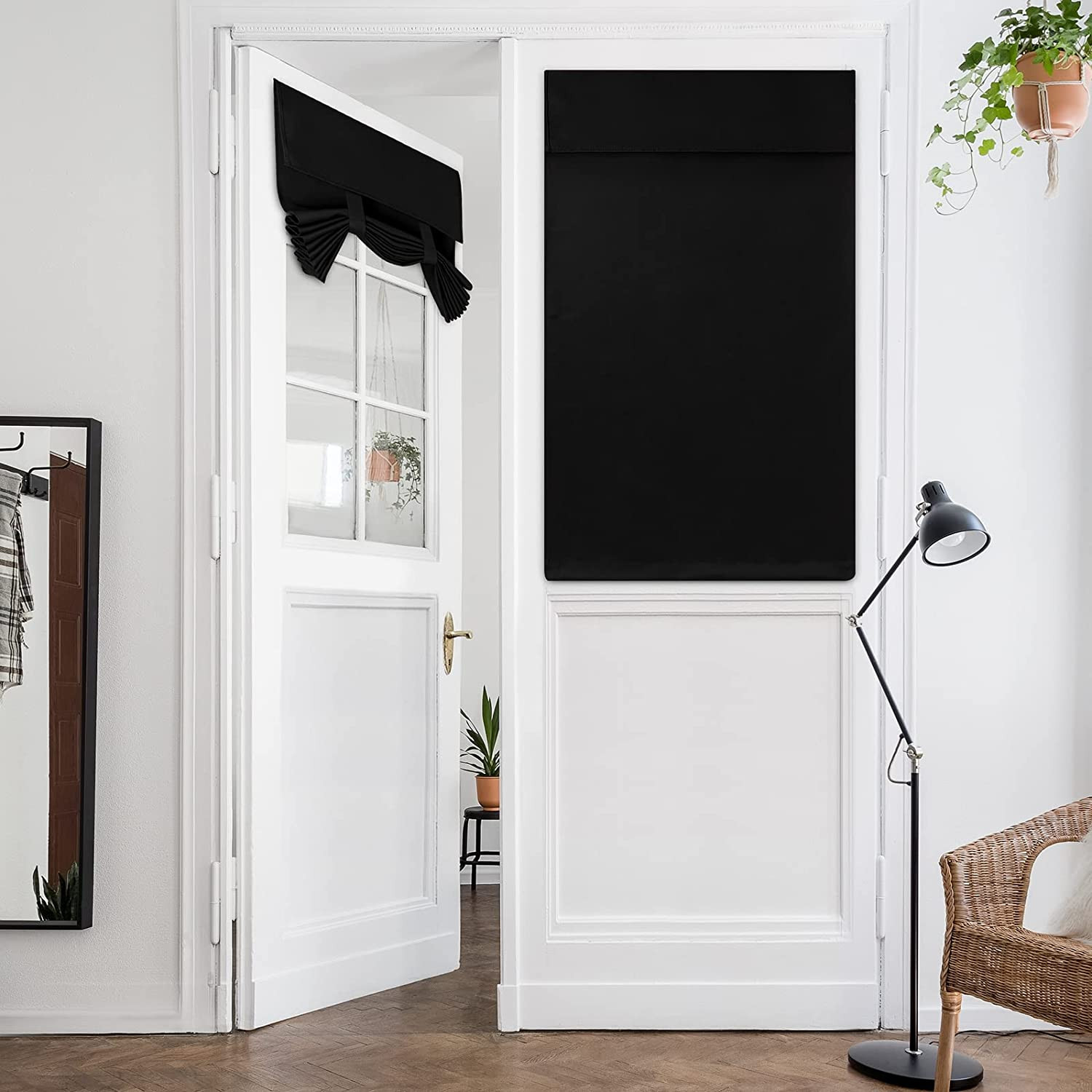 Blackout French Privacy Door Curtains for Door Window,Curtains for Glass, Therma