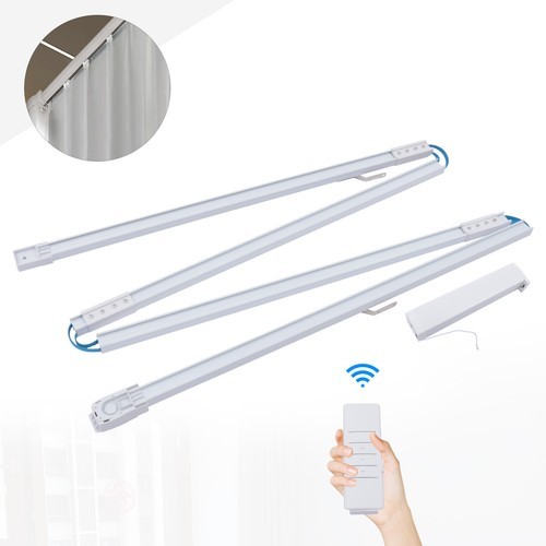45W Electric Bedroom Open/Close Drapery Curtain Track Automatic Slide Rail 110V
