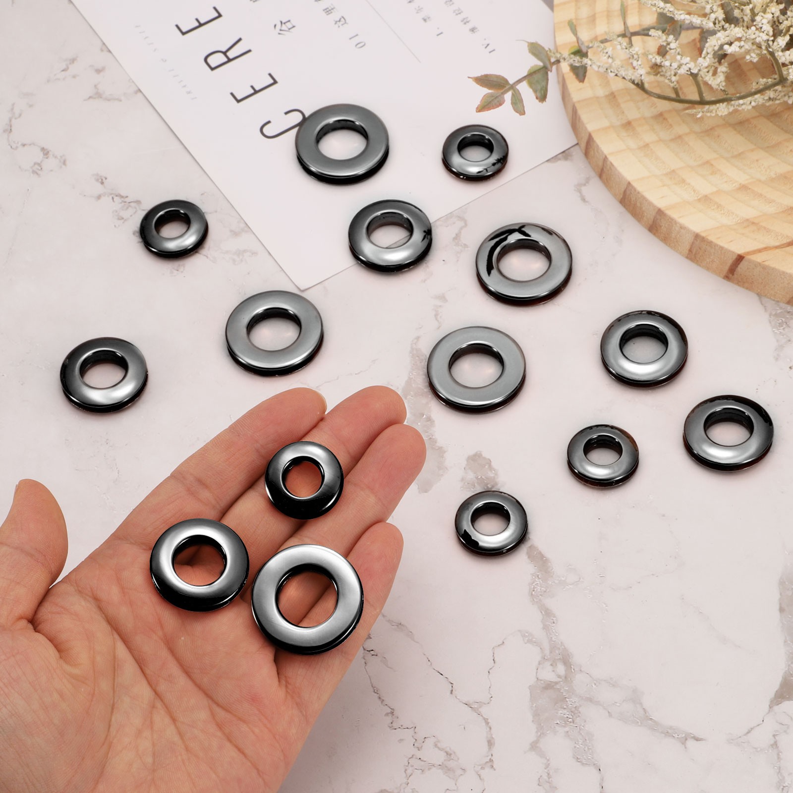 4Pcs Zinc Alloy Curtain Screw Grommets 1/2″(13.8 Mm) Black