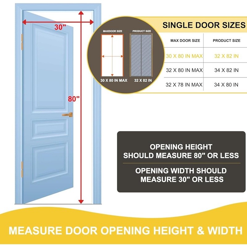 Durable Cotton Canvas Door Curtain Wind Light Control Pets Kids Safe Closure New