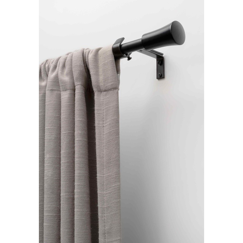 Adjustable 3/4in Single Drapery Hardware Set Metal Cylinder Finials Wall Mount