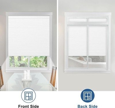 Cordless Blackout Cellular Shades Honeycomb 40×48″ White #R016