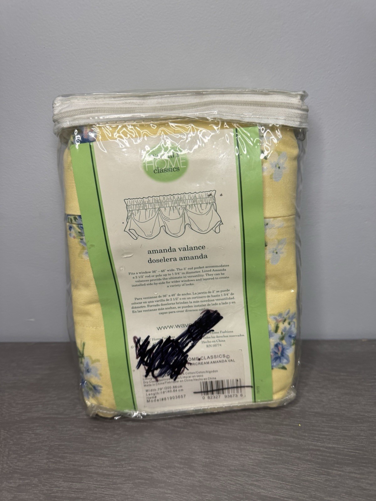 NEW Waverly Home Classics Amanda Valance Window Curtain Yellow Floral