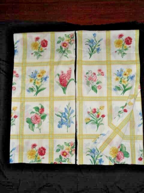 SPRINGS YELLOW BOTANICAL ROSES PINK BLUE GREEN FL (2PC) CURTAINS PANELS 40X84