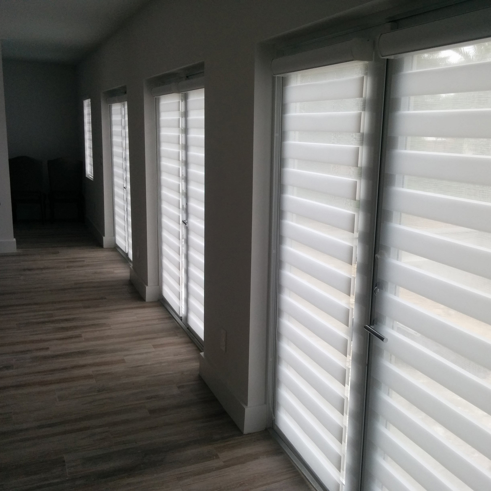 Cordless Zebra Roller Blinds Shades Sheer or Privacy – White, 20″ to 72″W x 72″H