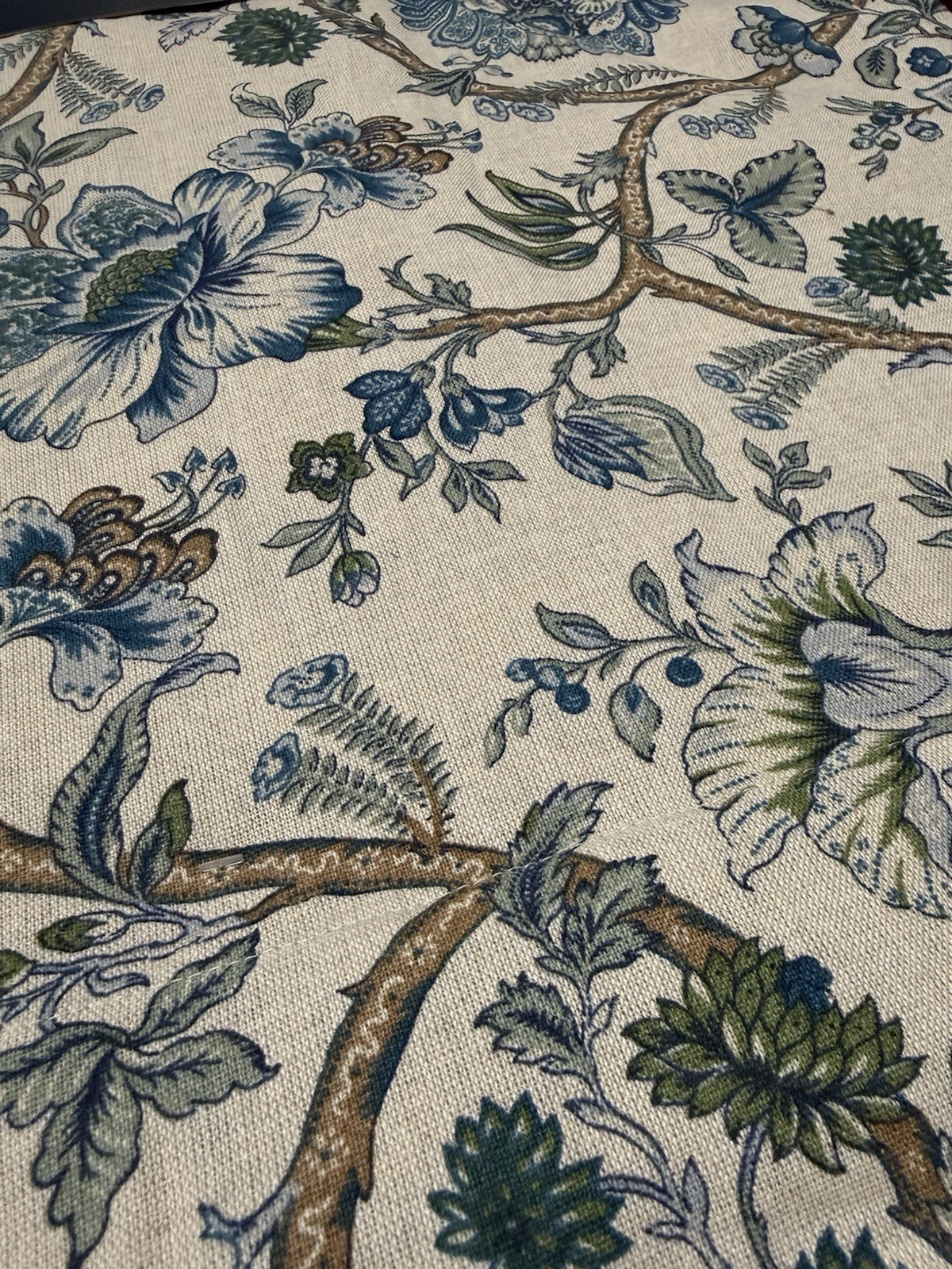 NWT Curated Kravet 2 pc Window Curtains Jacobean Floral Blue Cotton 50″ x 96″