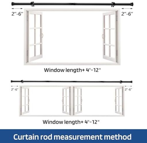 Small Curtain Rods for Windows 30″ to 45″ 5/8 Inch Standard 30-45″ Black