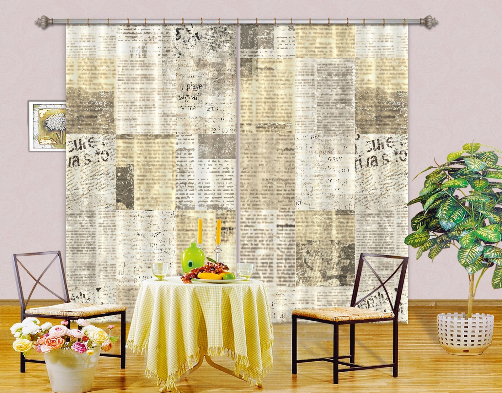 3D Retro Newspaper A6231 Photo Curtain Window Blockout Fabric Amy 2024